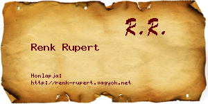 Renk Rupert névjegykártya